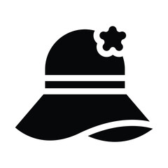 pamela hat solid icon illustration vector graphic