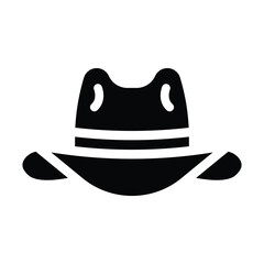 cowboy hat solid icon illustration vector graphic