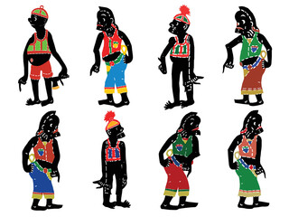 Vector illustration of a set of Shadow Puppet.