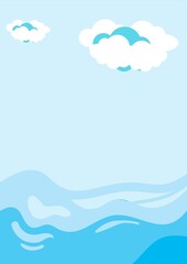 Bright and shaded atmosphere summer sea background illustration