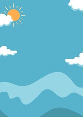 Bright and shaded atmosphere summer sea background illustration