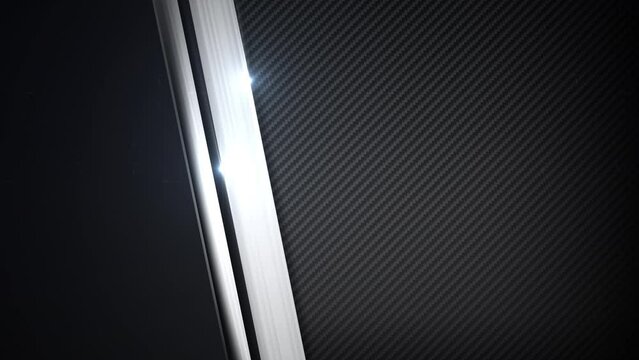 Abstract background technology and engineering concepts. Carbon fiber texture with moving basic geometry shape layered overlaps. with copy space