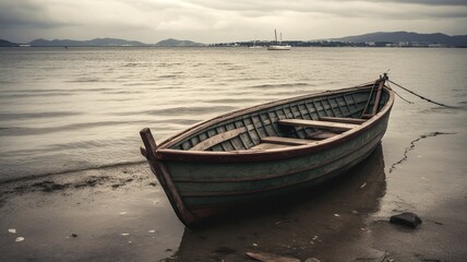 Obraz premium boat on the beach generative ai