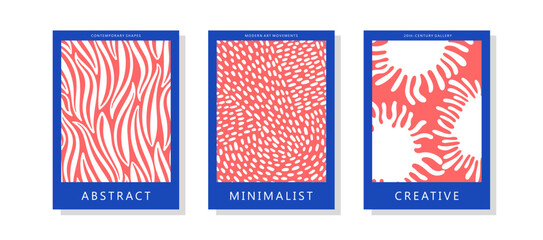 Contemporary surreal posters. Abstract illustrations inspired by Matisse graphics. Vector art