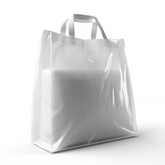 blank white plastic and silver metallic foil bag