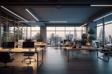 Architectural visualization of an office Generative AI