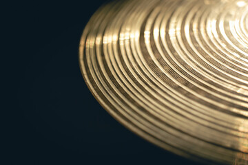 Fototapeta na wymiar Close up of hi hat surface, drum cymbal close-up.