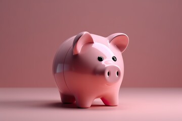 Private economy concept with a cute pink piggy bank