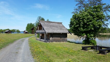 Peasant house on Lake Onega. Kizhi, Republic of Karelia, Russia.