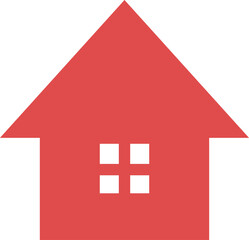 赤い家のシンプルでかわいいイラスト