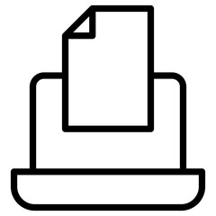 computer with paper icon