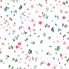 Abstract pattern with colored spots, isolated watercolor illustration for textile, wallpapers or background.