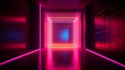 Glowing Neon Square Generative AI