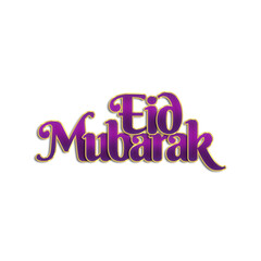happy eid mubarak purple gold design template transparent design
