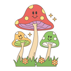 Retro Groovy Mushroom