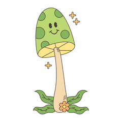 Retro Groovy Mushroom