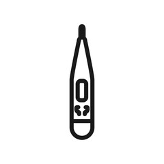 Digital thermometer outline icon, body temperature meter. Vector illustration in trendy style. Editable graphic resources for many purposes.