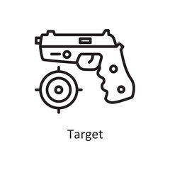 Target Vector Outline icon Design illustration. Gaming Symbol on White background EPS 10 File