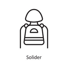 Solider Vector Outline icon Design illustration. Gaming Symbol on White background EPS 10 File