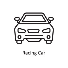 Racing Car Vector Outline icon Design illustration. Gaming Symbol on White background EPS 10 File