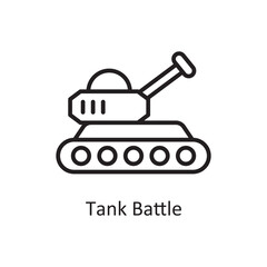 Tank Battle  Vector Outline icon Design illustration. Gaming Symbol on White background EPS 10 File
