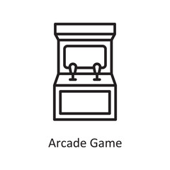 Arcade Game Vector Outline icon Design illustration. Gaming Symbol on White background EPS 10 File