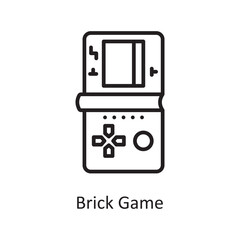 Brick Game Vector Outline icon Design illustration. Gaming Symbol on White background EPS 10 File