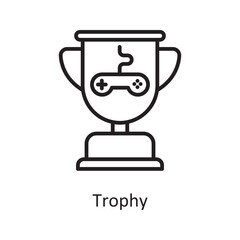 Trophy  Vector Outline icon Design illustration. Gaming Symbol on White background EPS 10 File