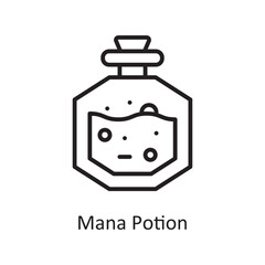 Obraz premium Mana Potion Vector Outline icon Design illustration. Gaming Symbol on White background EPS 10 File