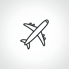 plane line icon on white background