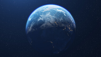 Fototapeta na wymiar Beautiful planet earth seen from space