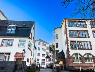 Antique building view in Frankfurt, Germany.