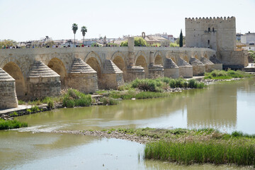 Roman bridge on Guadalquivir River in Cordoba, Spain