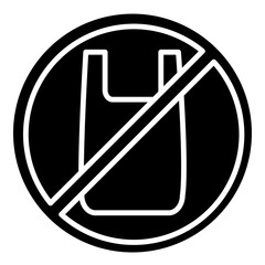 Illustration of Plastic Bag Ban design Icon