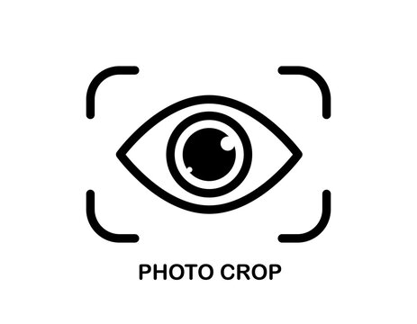 Crop view icon with human eye vector icon isolated on white.