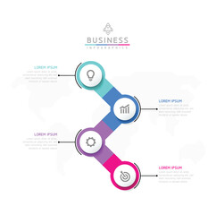Vector infographic business presentation template with circular interconnection with 4 options.