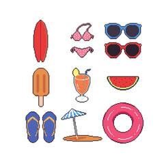 Summer Things in Pixel Art.