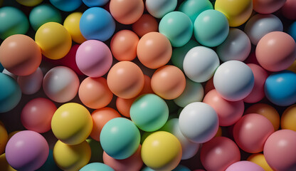 pile of colorful plastic balls ,generative ai