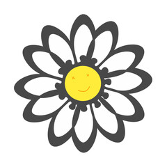 illustration design of a smiling flower