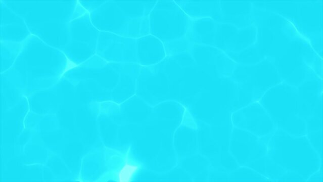 Abstract Flowing Water Animation. Abstract Blue Water Surface Background with Ripples and Glares of Sunlight. 4K