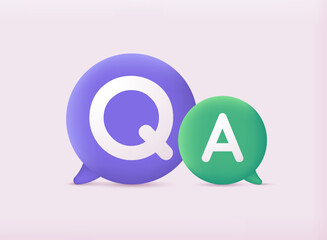 Obraz premium Question and Answers concept illustration template. 3D Web Vector Illustrations.