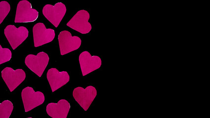 multicolored heart on black background for valentine's day