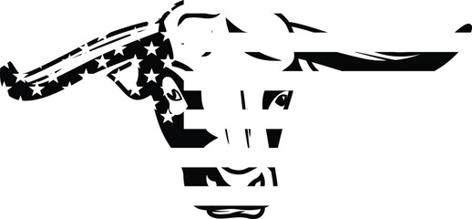 bull head usa flag