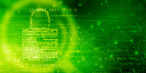 2d illustration Safety concept: Closed Padlock on digital background
