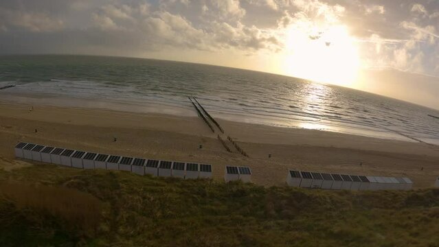 North see in the Netherland in the sunset