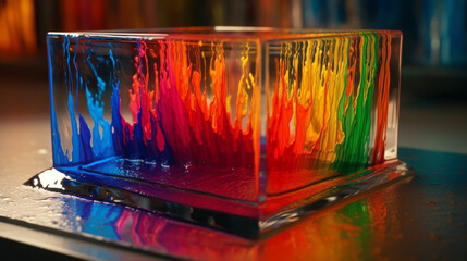 Abstract color composition with splashes