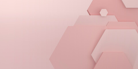 Hexagon box for beauty product display over colored background