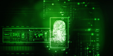 Fingerprint Scanning Technology Concept 2d Illustration

