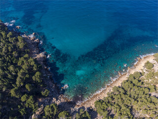 Raco de ses Ortigues cove, Estellencs coast, Majorca, Balearic Islands, Spain