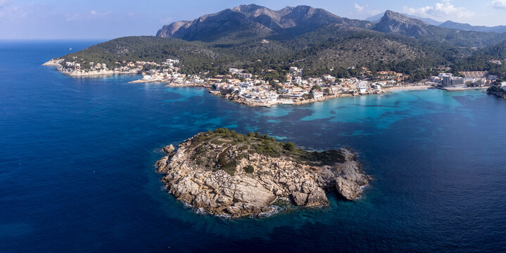 Es Pantaleu island, Sant Elm, andratx coast, Majorca, Balearic Islands, Spain